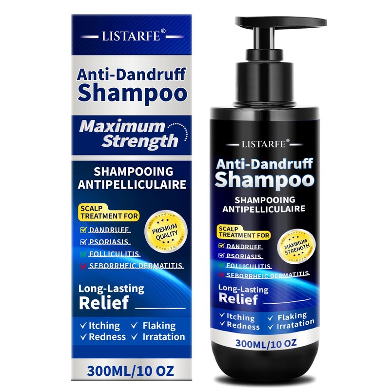 Dandruff Shampoo - Anti-Fungal Scalp Treatment for Psoriasis & Dermatitis | Itching Relief, 300ML (Peppermint)