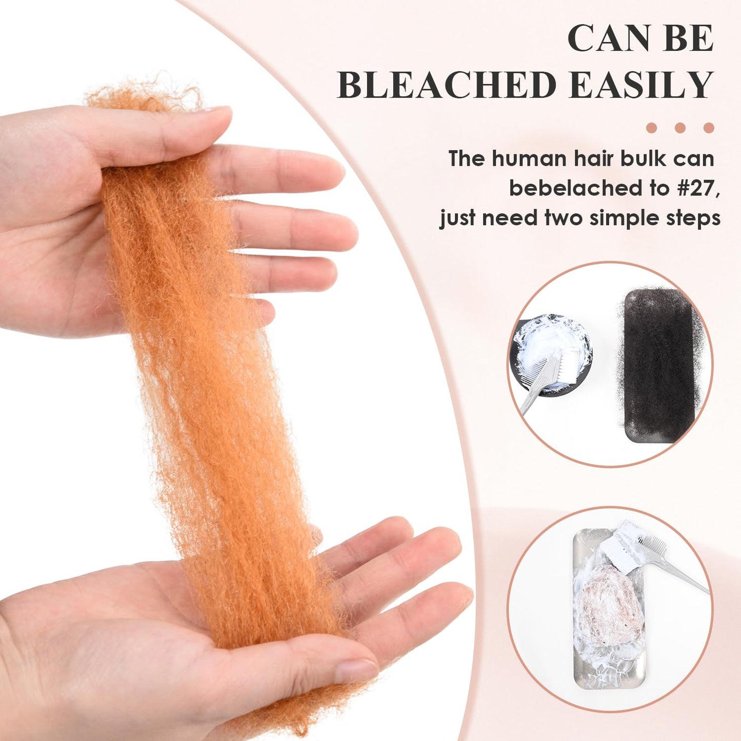 Teresa Afro Kinkys Bulk Human Hair For Twists, Afro Kinky-Curly Human Hair Bulk For Dreadlocks Extensions,Bulk Human Braiding Hair Afro Kinky Twist Extensions Natural And Soft (14 Inch, 30g/Pack)