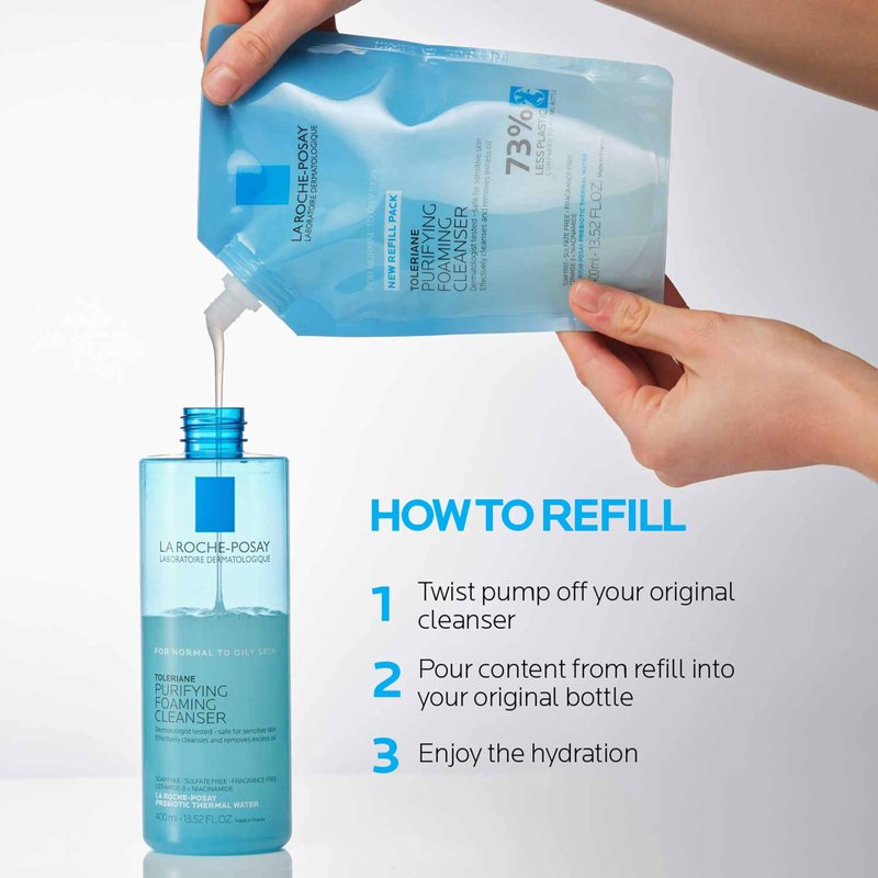La Roche-Posay Toleriane Purifying Foaming Facial Cleanser, Niacinamide + Ceramides + Prebiotic Thermal Water, Oil Free Face Wash For Oily Skin, Pore Cleanser Safe For Sensitive Skin, Soap Free