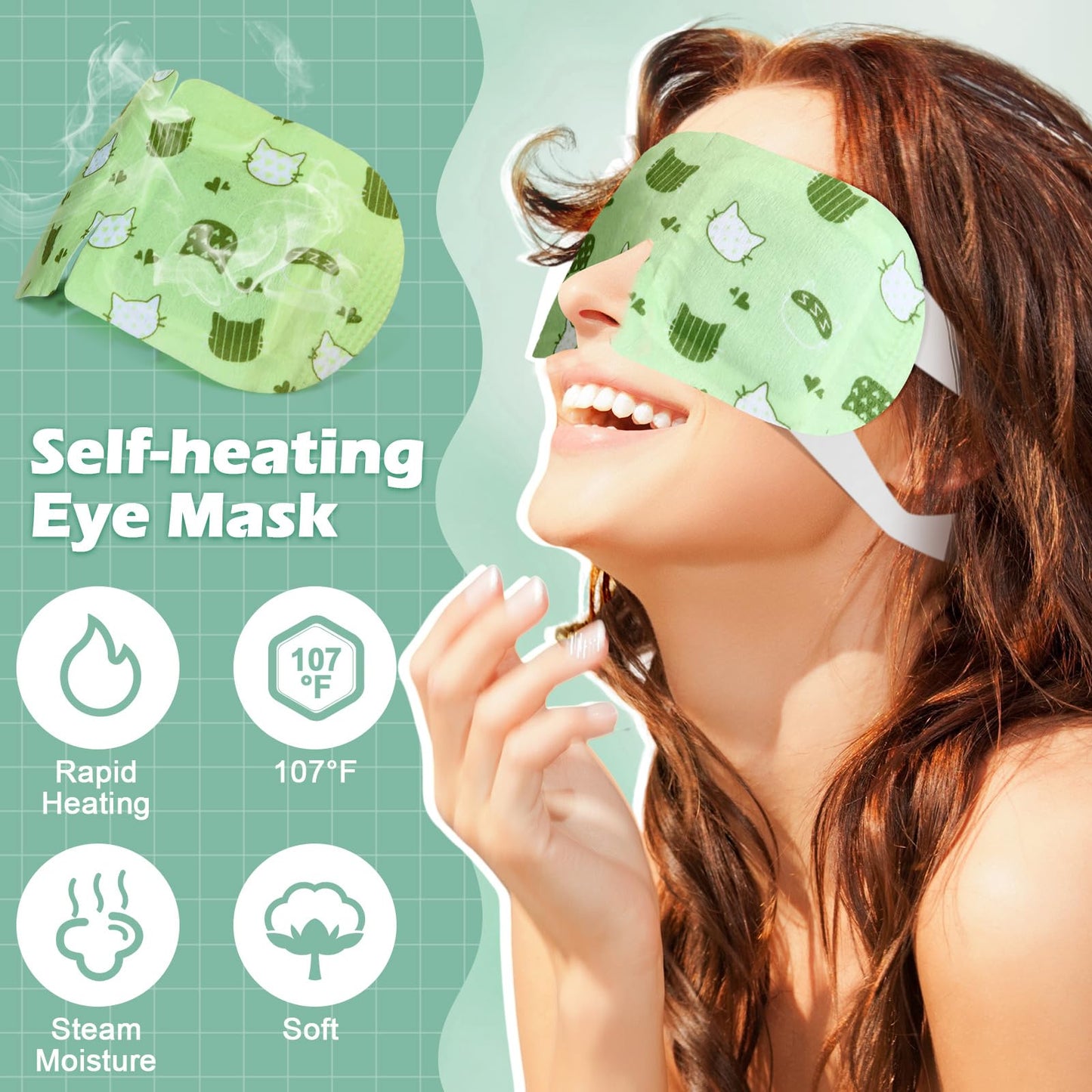 Silicherry 96 Pack Steam Eye Mask Disposable for Dry Eyes, Heated Eye Mask Self Heating Warm Compress for Women Men Sleep, Travel Essential, Relaxing Gifts - Lavender, Unscented, Rose