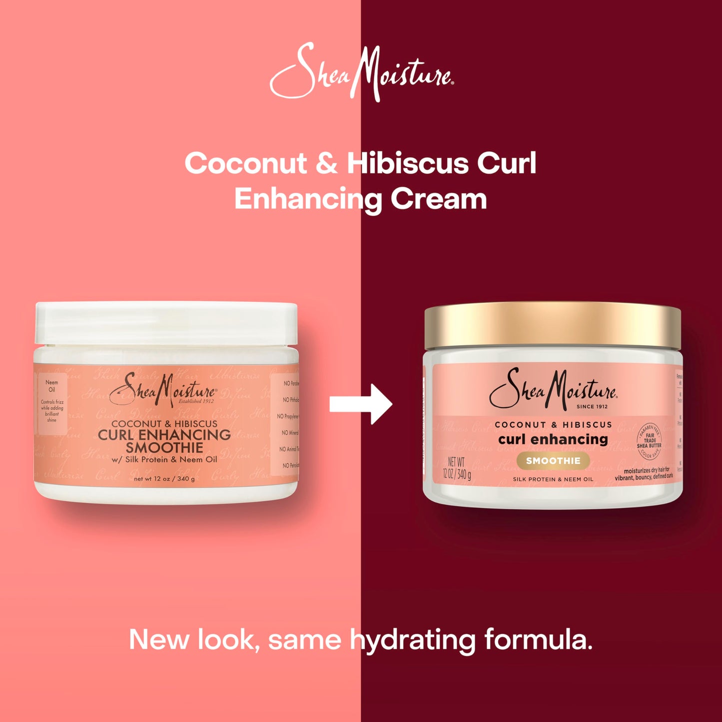 SheaMoisture Smoothie Curl Enhancing Cream Coconut and Hibiscus for Thick