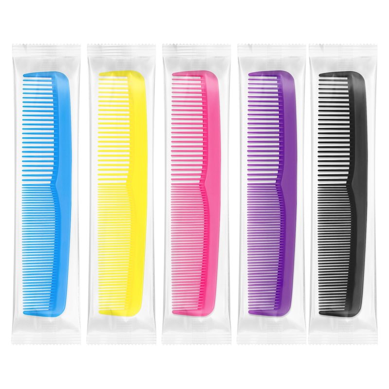 200pcs Plastic Colorful Combs in Bulk, Individually Wrapped, Double Tooth Hair Pocket Comb, for Homeless, Charity, Hotel, Travel, Airbnb, Home, Shelter