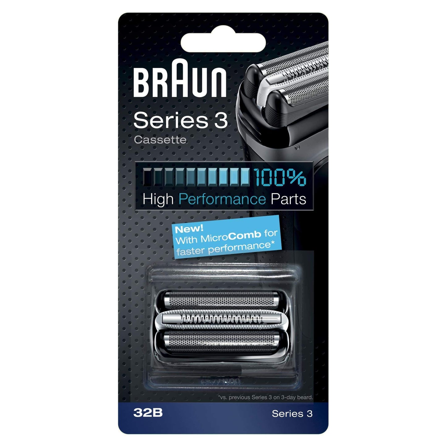 Braun Series 3 Pro Skin Electric Shaver Replacement Head - 32B - Compatible with Electric Razors 3000s,3010s,3040s,3050cc,3070cc,3080s,3090cc,(Pack of 10)