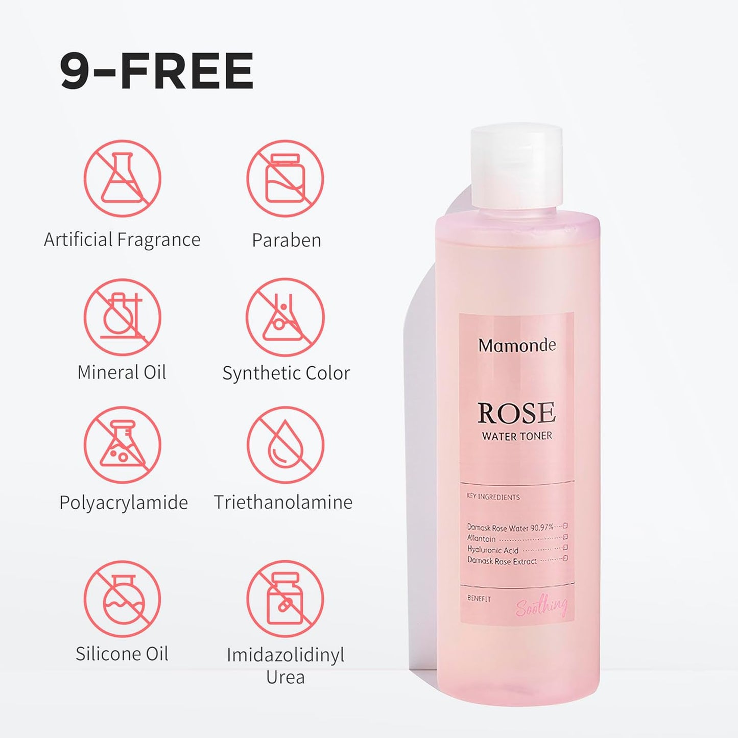 Mamonde Rose Water Toner - Organic, Alcohol-Free Hydrating Formula | 8.45 Fl Oz