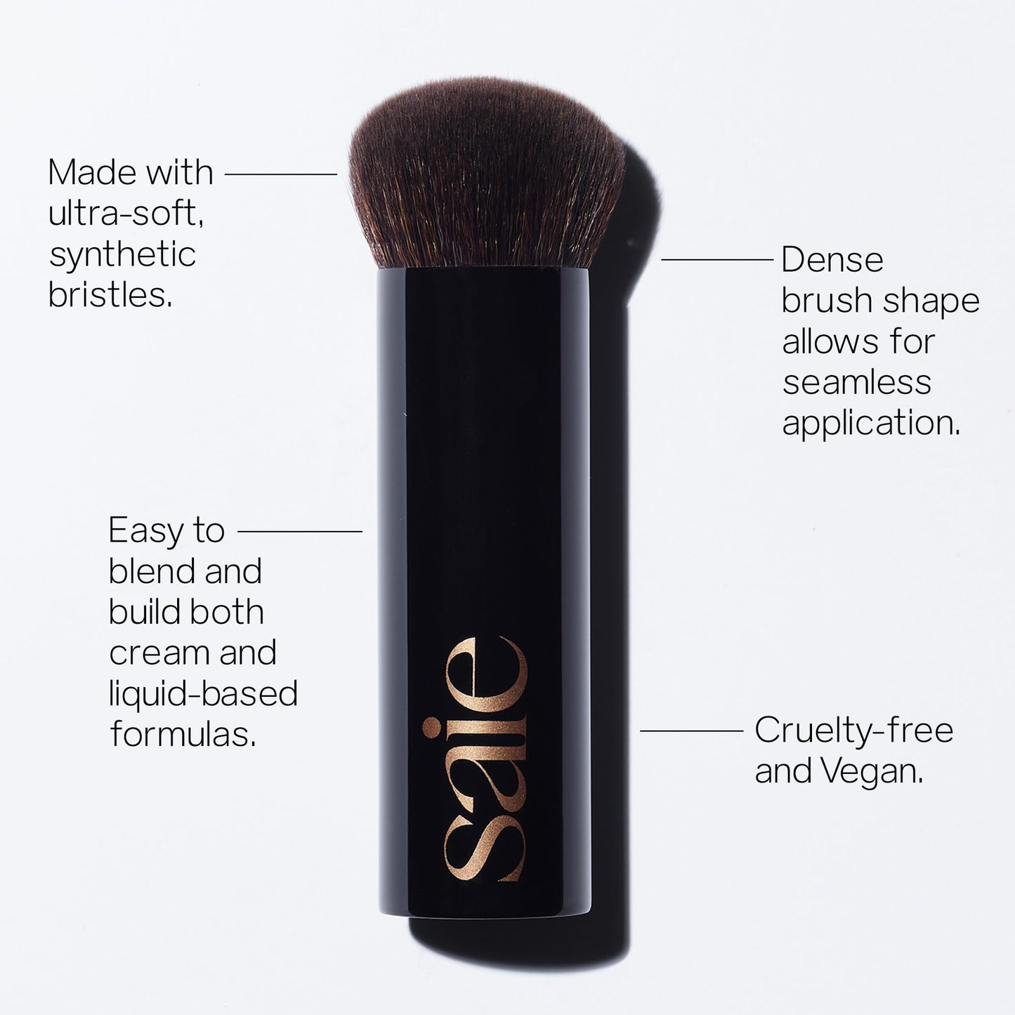 Saie Sun Melt Duo - The Big Brush - Soft, Multi-Use Liquid + Cream Makeup Brush With Synthetic Bristles Bundled With Sun Melt Bronzer in Light Bronze - Buildable Cream Contour, Velvet Finish (1 oz)