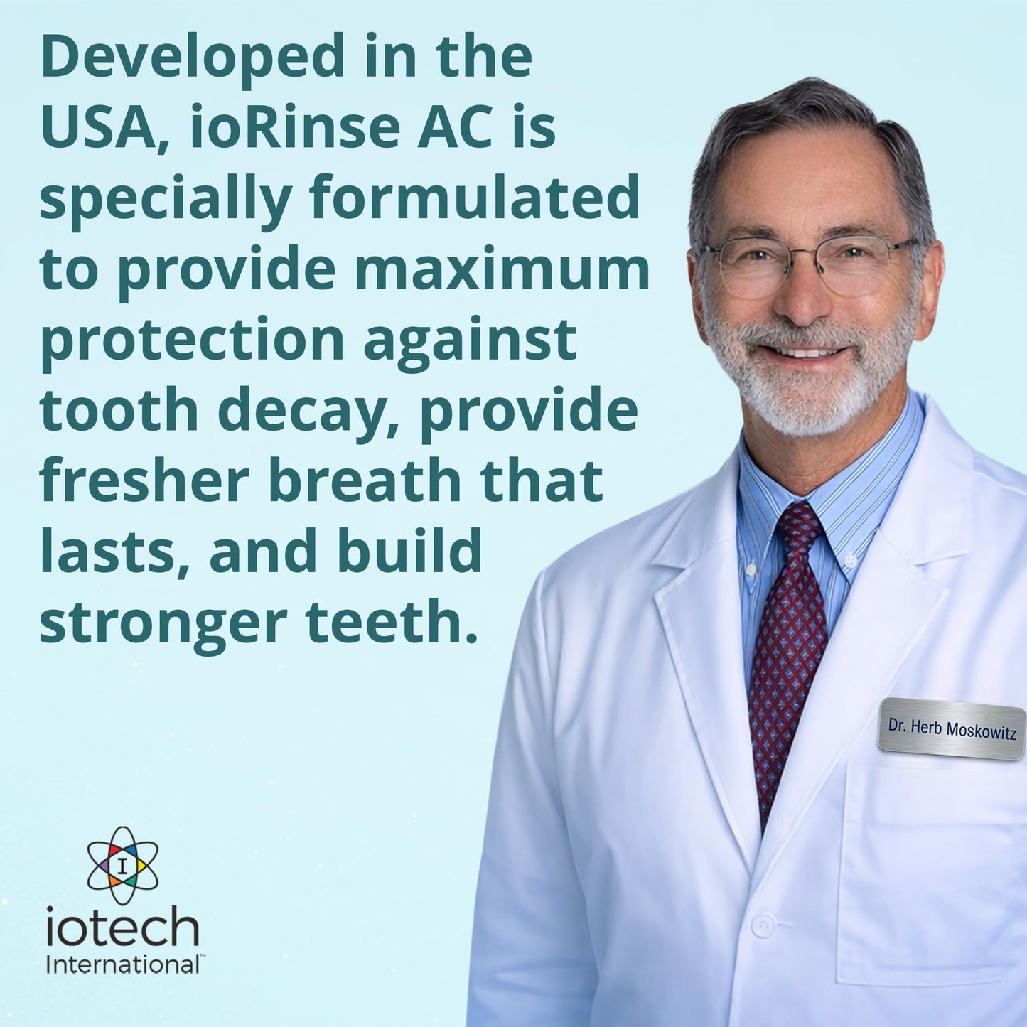 ioRinse AC Anticavity Fluoride Mouthwash - Alcohol-Free Molecular Iodine Mouth Wash Fights Tooth Decay & Protects Enamel - Safe Mint Rinse for Sensitive Mouths - Potent Bad Breath Protection - 33.8 oz