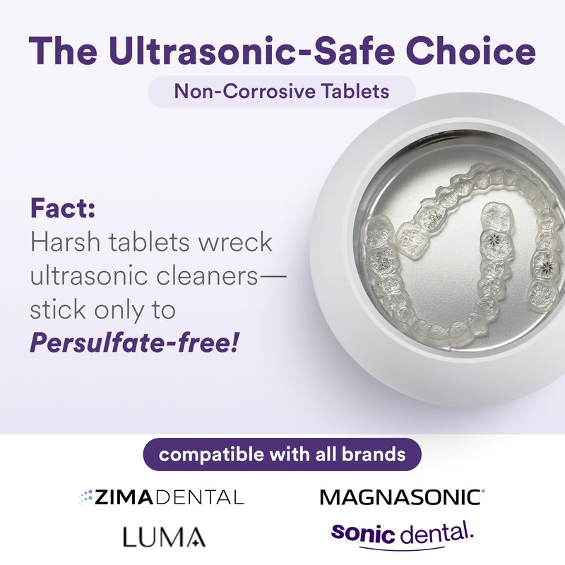 Weiss Naturals Retainer Cleaner Tablets, Invisalign Cleaner, Remove Stains, Odors & Plaque, PERSULFATE FREE Night Guard & Denture Cleaner 4-Month Supply, 120 Grape Scented Tablets