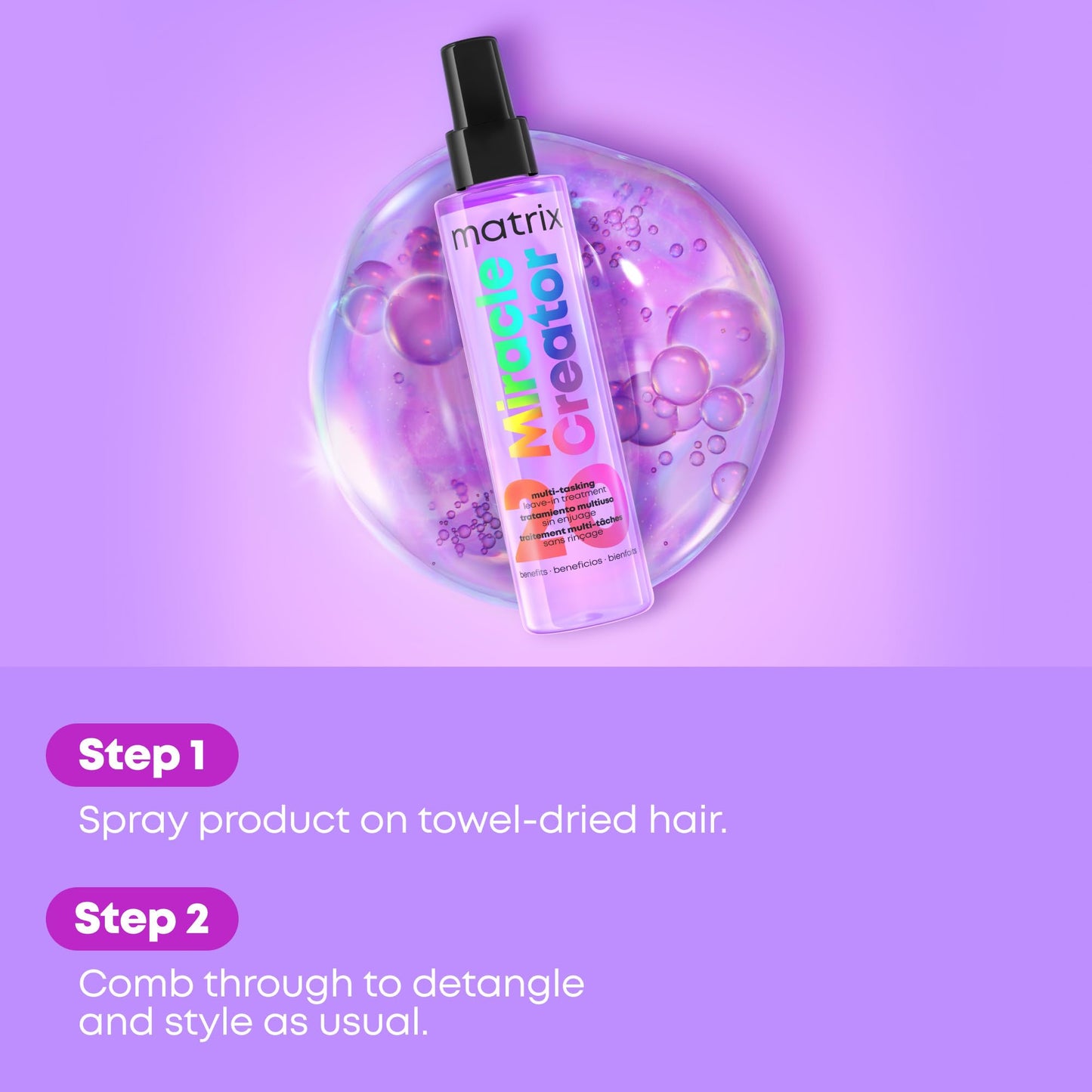 MATRIX Miracle Creator Leave-In Spray – For Damaged Hair, 3.4 Fl Oz