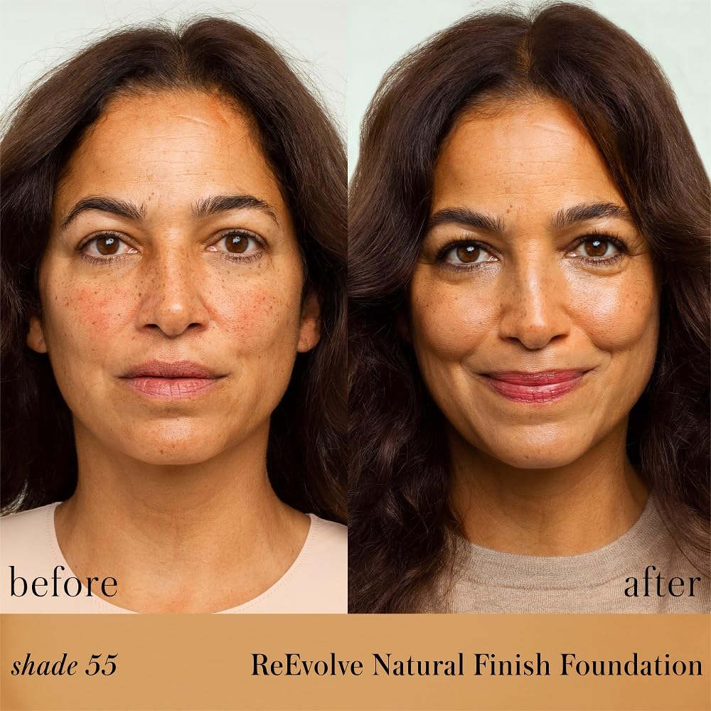 RMS Beauty ReEvolve Natural Finish Liquid Foundation Lightweight Hydrating Buildable Coverage for Medium Skin Tone Evenness Nourishing & Long-Lasting 1 fl oz