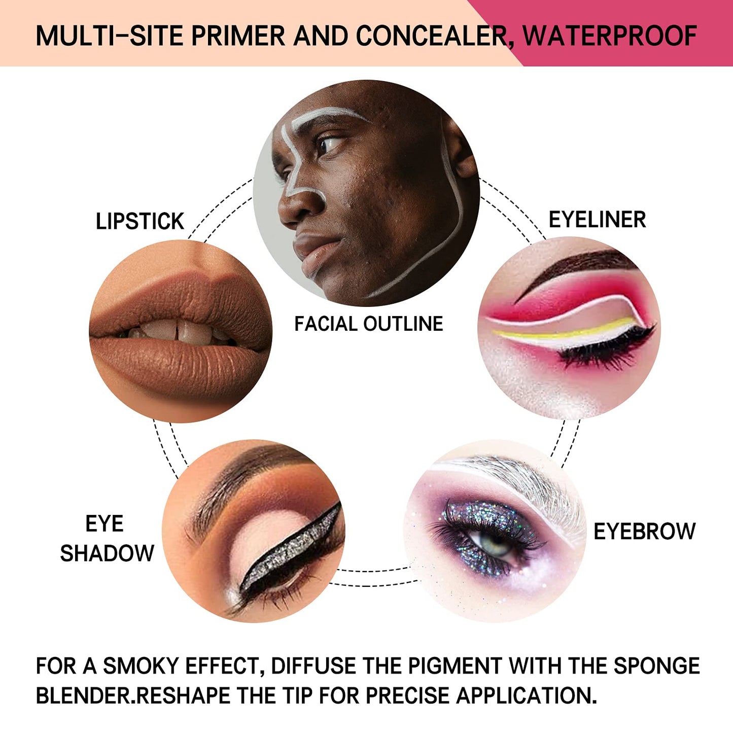 2 Pack Matte White Eyeshadow Primer Eyeshadow Base (Set A)