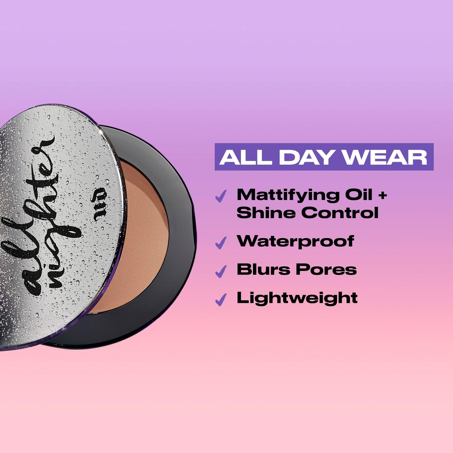 Urban Decay All Nighter Waterproof Setting Powder - Lightweight, Translucent Makeup Finishing Powder - Smooths Skin + Minimizes Shine - Lasts Up To 11 Hours