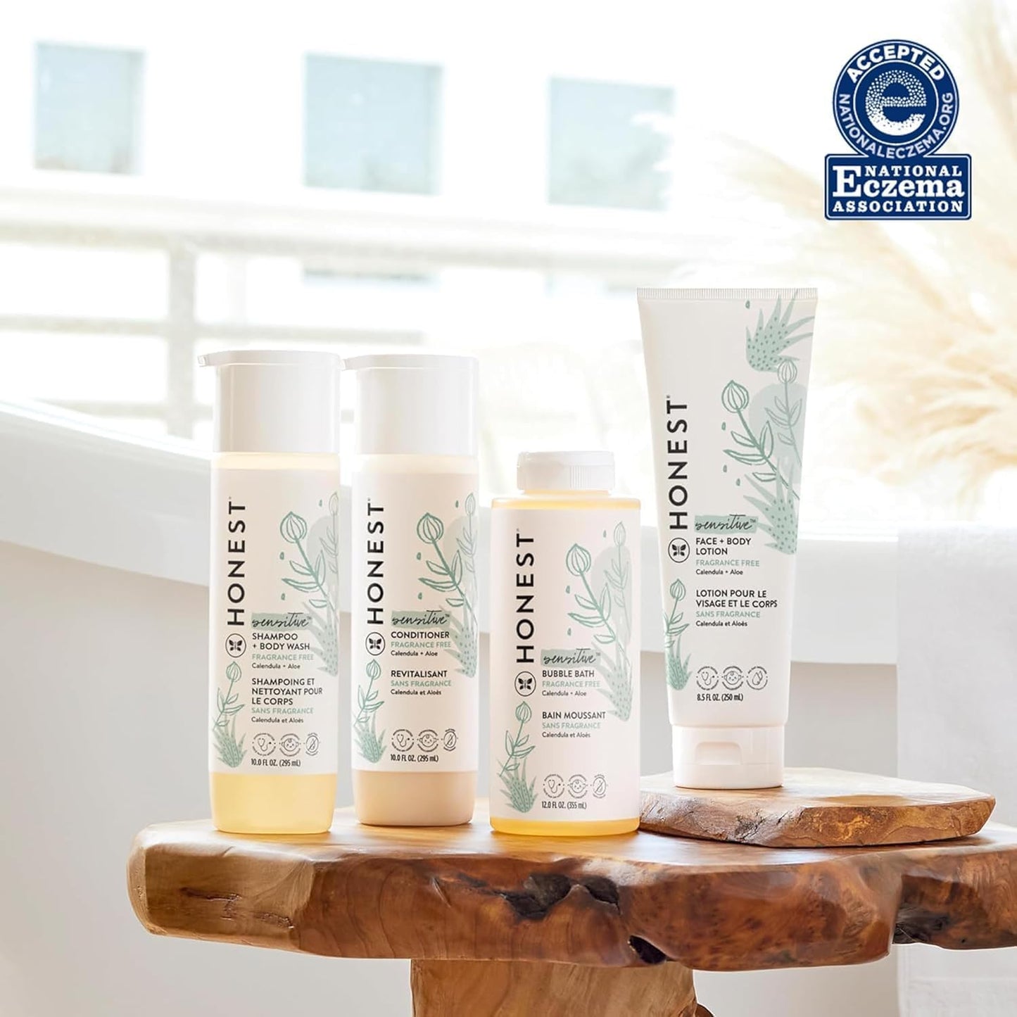 The Honest Company Fragrance Free Bundle for Sensitive Skin | 2-in-1 Cleansing Shampoo + Body Wash and Silicone Free Conditioner | Naturally Derived, Tear free, Hypoallergenic | 20 fl oz