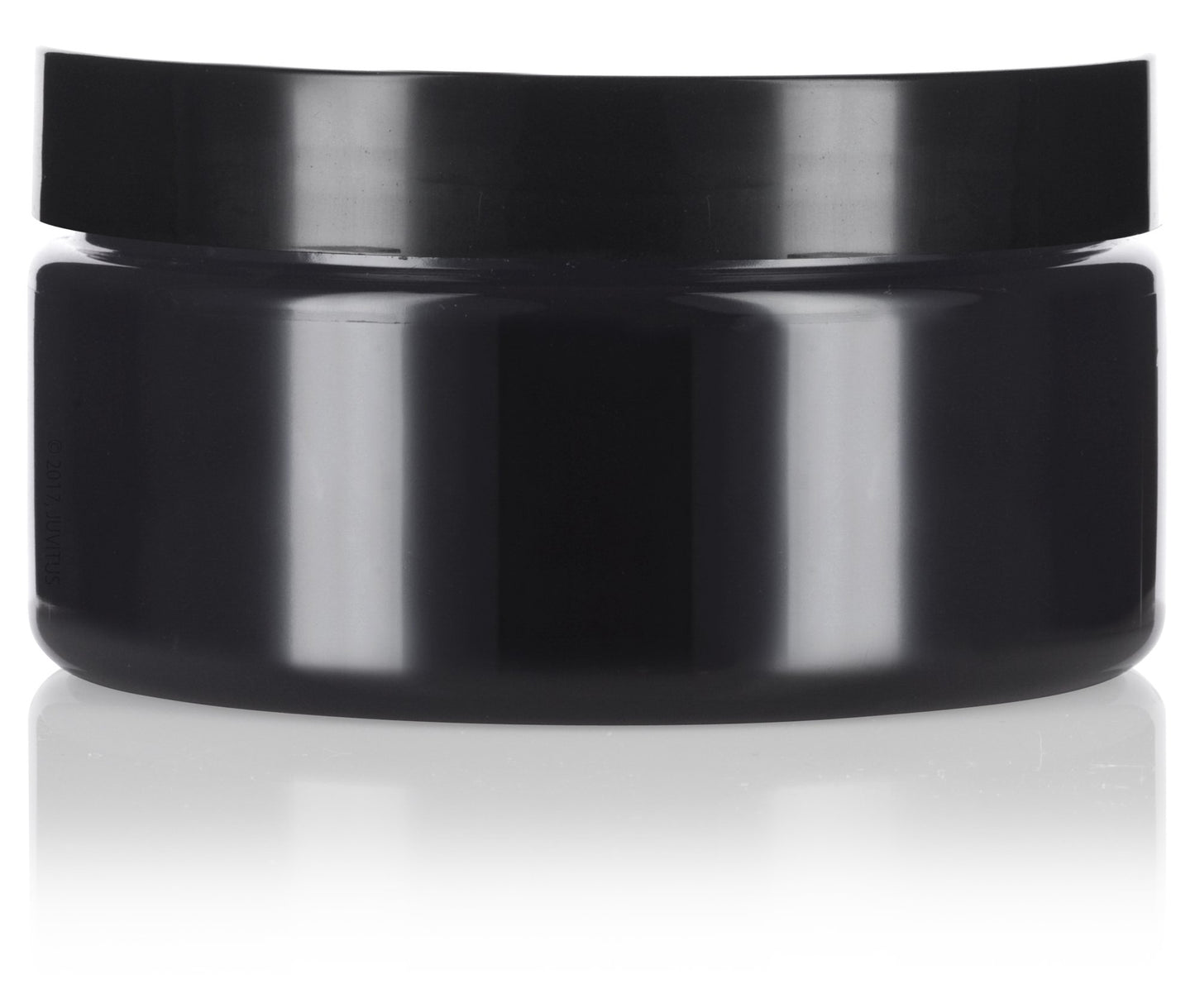 (12 Pack) 8 oz Black PET Plastic Low Profile Jar With Lid for Storage Refillable