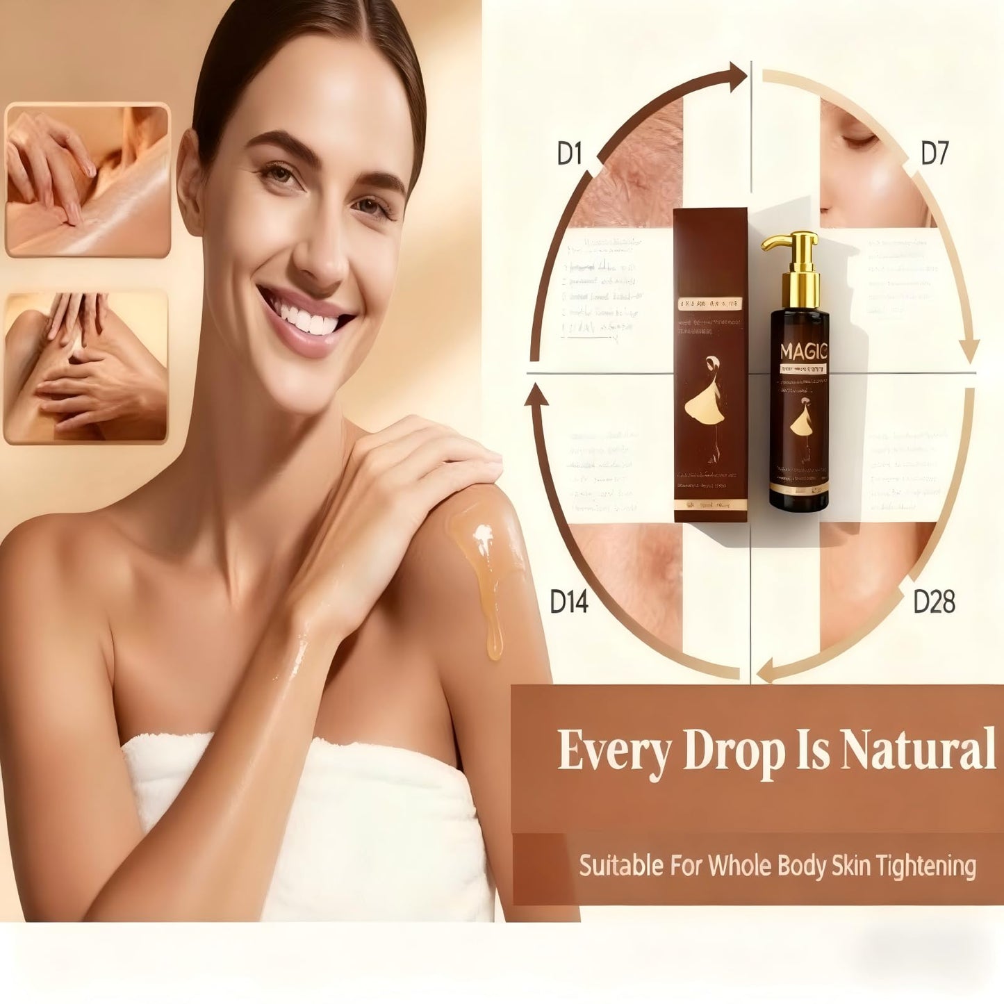 ALAOW Luxury Body Firming Oil Tightening & Hydrating Treatment After Shower Body Oil For Women | Natural Body Luxury Oil for Dry Skin | Lightweight, Non-Greasy, Nourishing Formula – 4.06 FL OZ