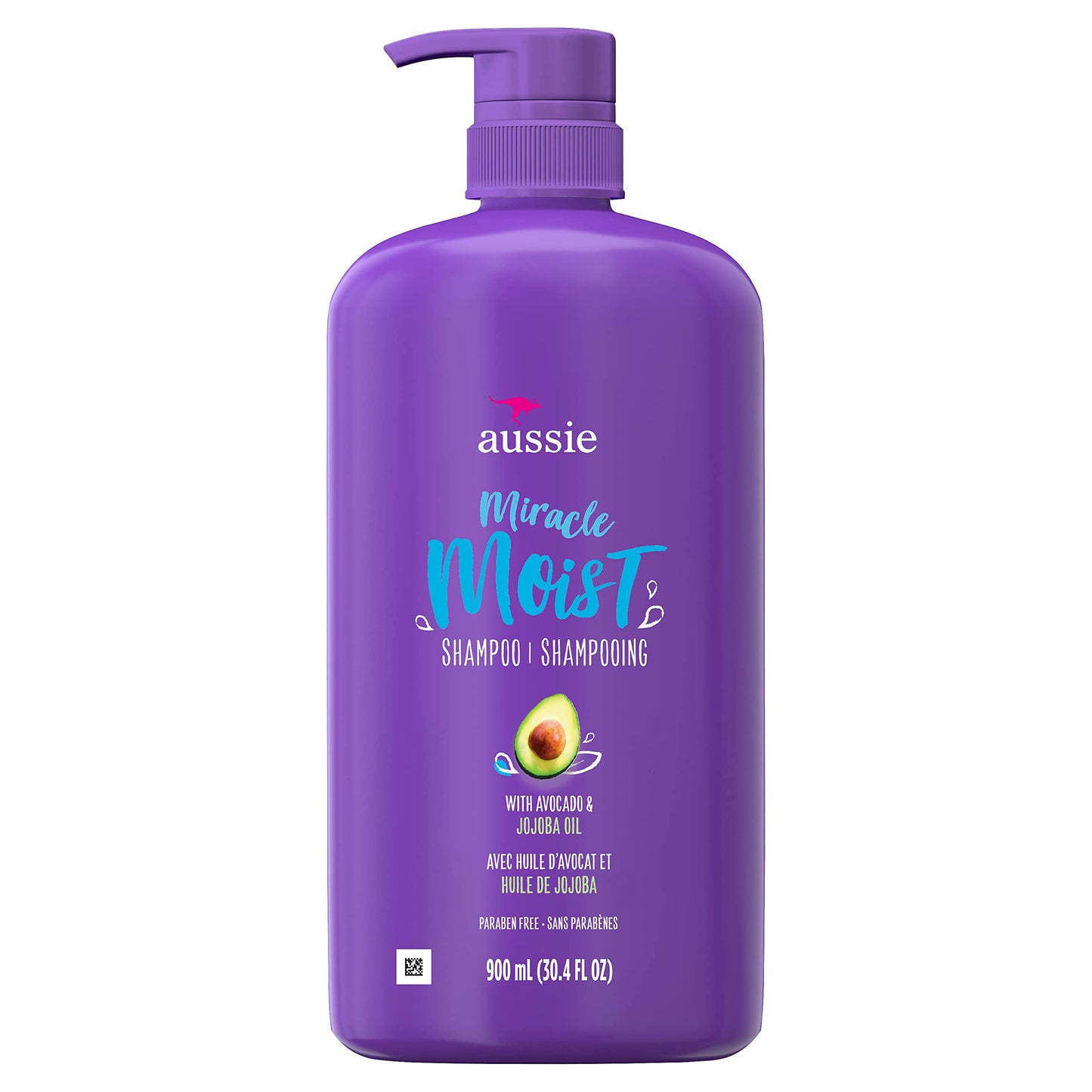 Aussie Miracle Moist Shampoo with Avocado & Jojoba for Dry Hair, Paraben-Free, 30.4 Fl Oz, (Pack of 4)