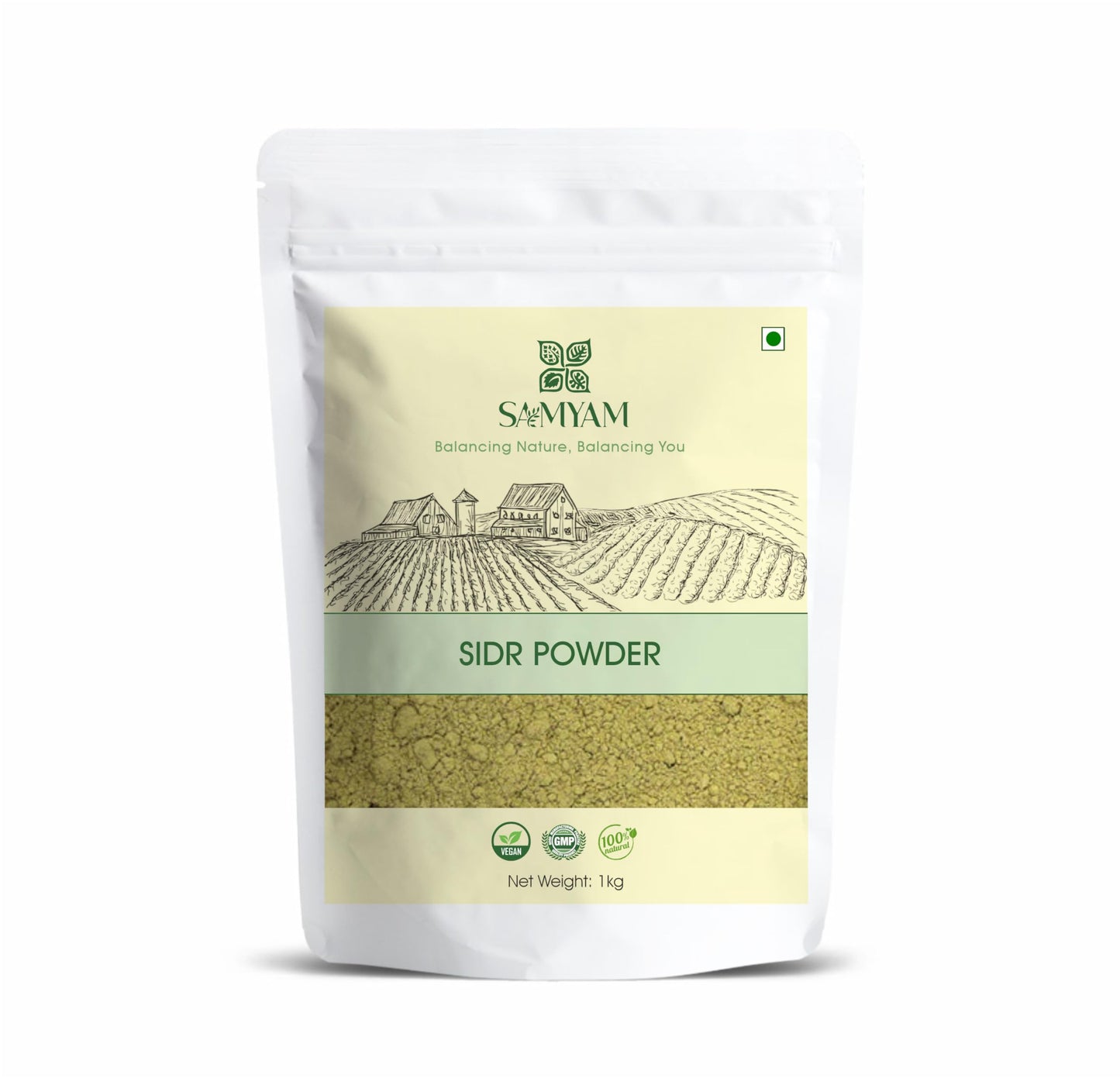 SAMYAM Natural Sidr/Jujube Powder - 1Kg (2.2 lb) | Natural Hair and Body Cleanser, Herbal Soap