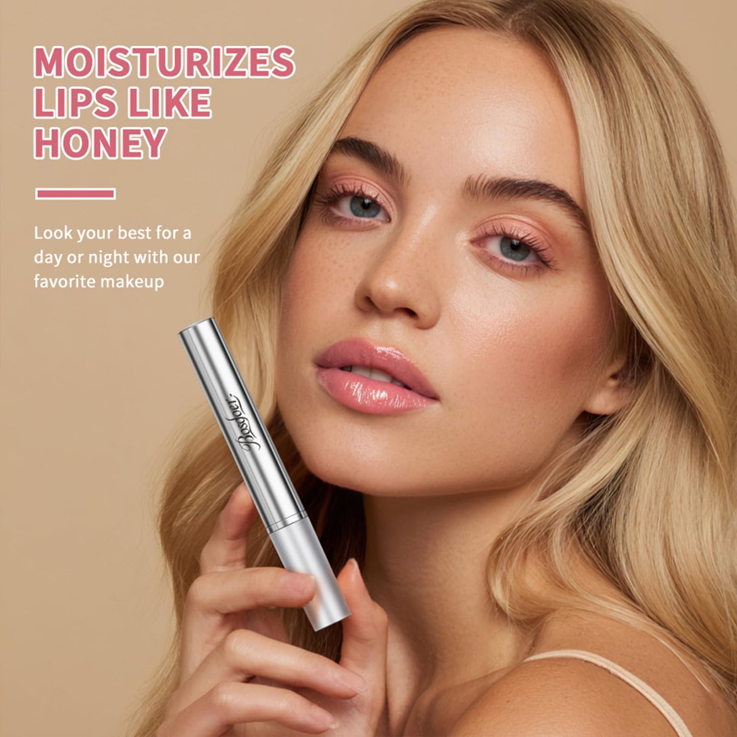 Honey Lip Tinted Lip Balm, Nourishing Hydrating Natural Color, Moisturizing Lip Care for Soft Lips for Daily Use, Enhances Lips with a Subtle Tint, Long Lasting, Lightweight (2PCS Pink, Large)
