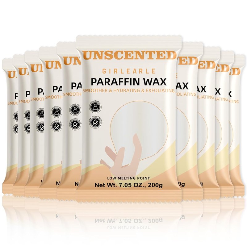 Paraffin Wax Refills for Bath Machine | 10 Packs Unscented - Moisturizing Relief for Dry Cracked Skin, Stiff Muscles & Joints