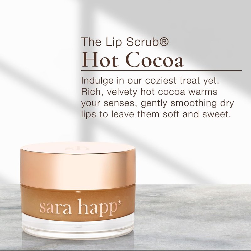 Sara Happ Hot Cocoa Kisses Treatment Duo, Lip Scrub & Gloss, Unisex Exfoliating Set, 2 Count, Lip Care & Conditioning, for Lips