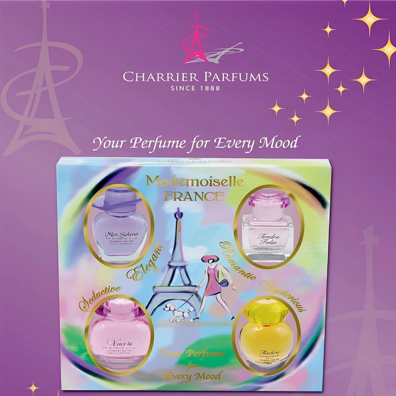Charrier Parfums Eaux de Parfum Gift Set - Mademoiselle France - 4 Fragrances | 44.1 ml - Made in Provence