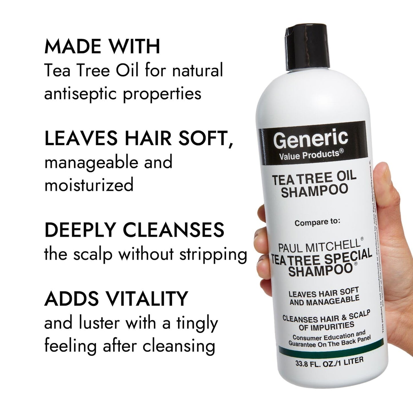 Generic Value Products Tea Tree Oil Shampoo, Leaves Hair Soft and Manageable, Leaves Scalp Clean and Tingling