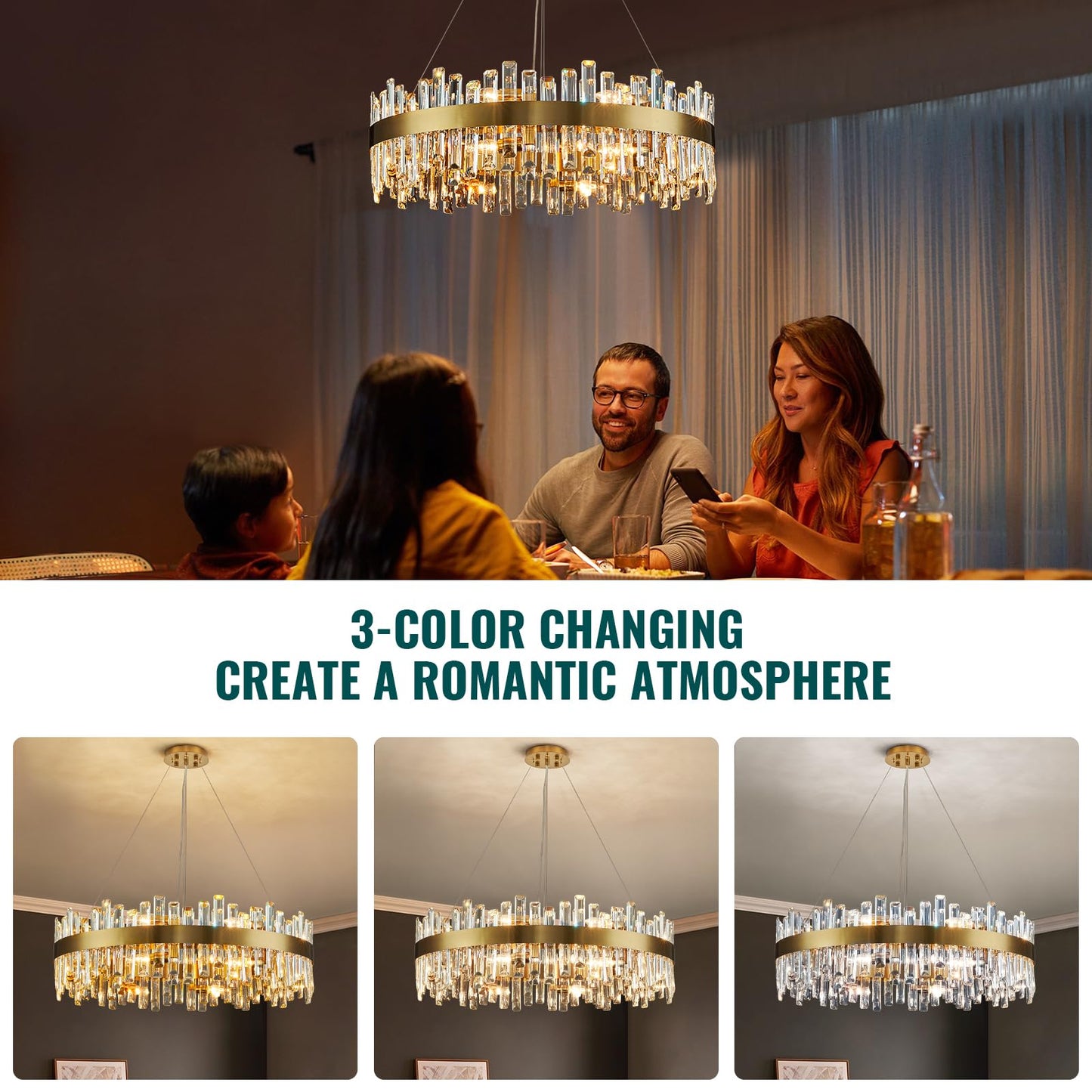 Siljoy Modern Crystal Chandelier, 16-Light Brushed Brass Gold 2-Tiers K9 Crystal Raindrop Chandelier, Luxury Large Crystal Chandelier Ceiling Light for Living Dining Room Entry Foye D31.5''