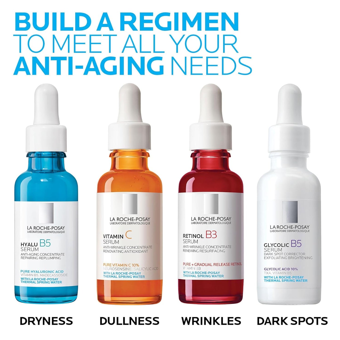 La Roche-Posay Glycolic Acid Serum - Brightening Skin Tone Corrector with Tranexamic & Kojic Acid | Reduces Dark Spots