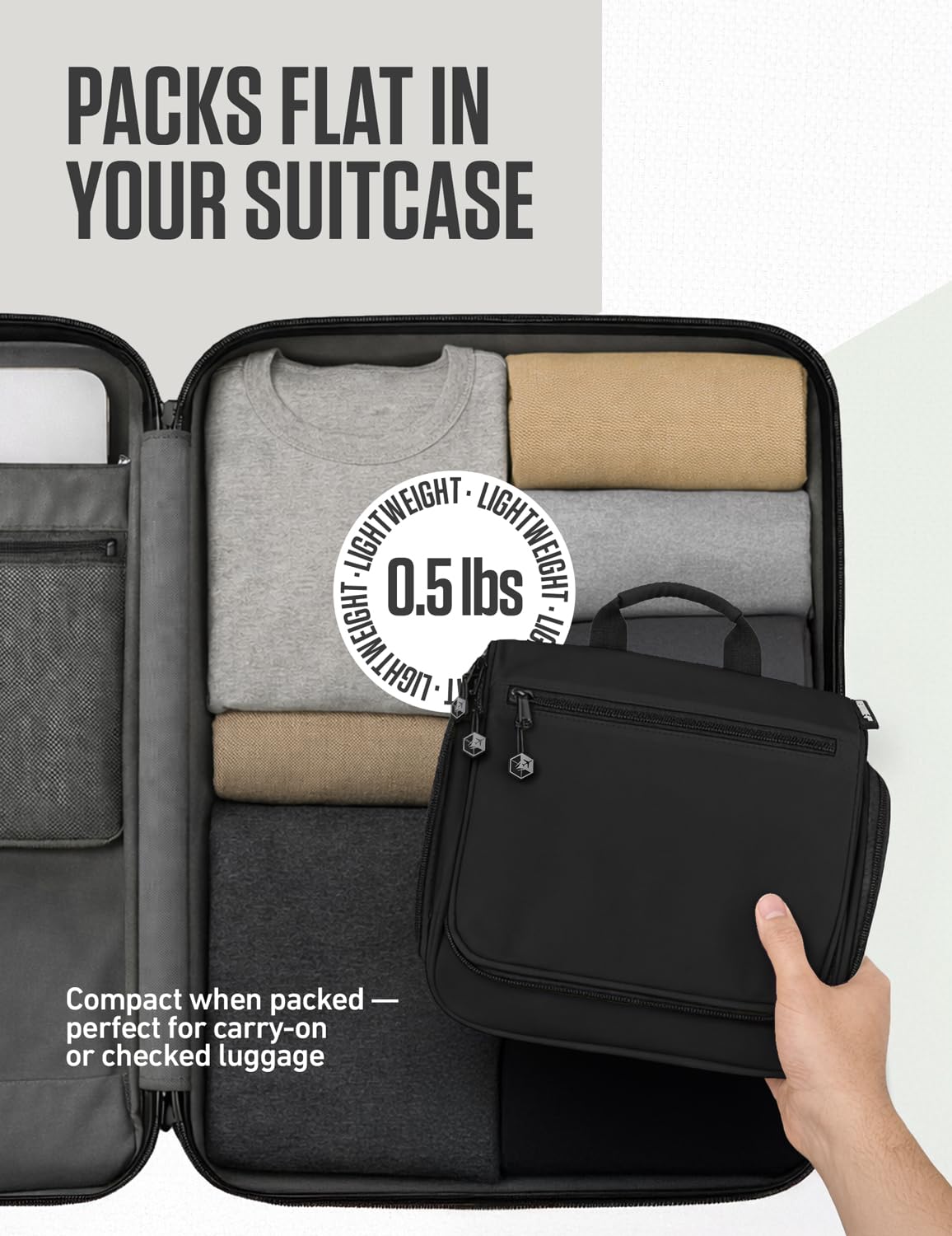 VENTURE 4TH Hanging Travel Toiletry Bag, 18 Compartments - Black