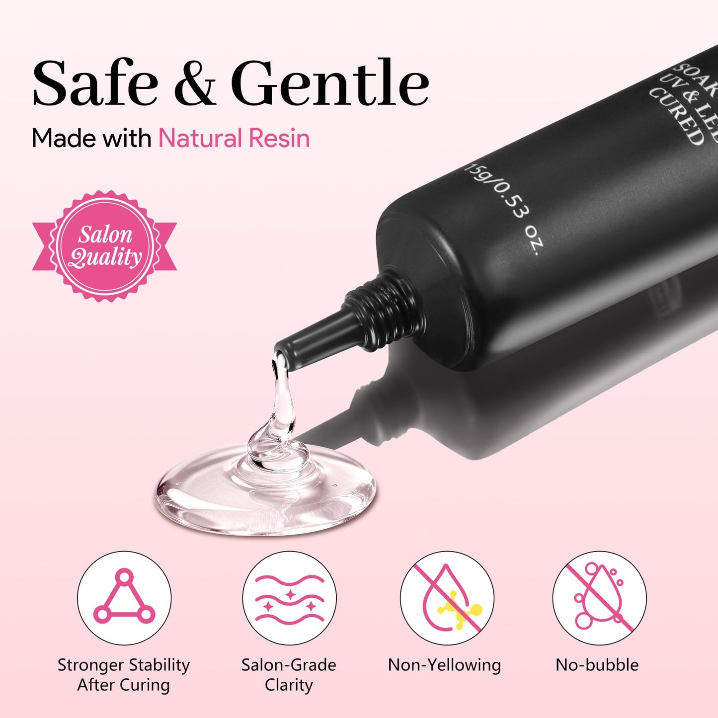 Qiek Medium Almond Pre-Building Nail Tips Kit, 15 Sizes 240 PCS Pre-shaped Apex Pink Thick Extensions Tip Soft Half Matte Press On Fake Nails Glue Gel Nail Lamp for DIY Beginners & Salon Manicure