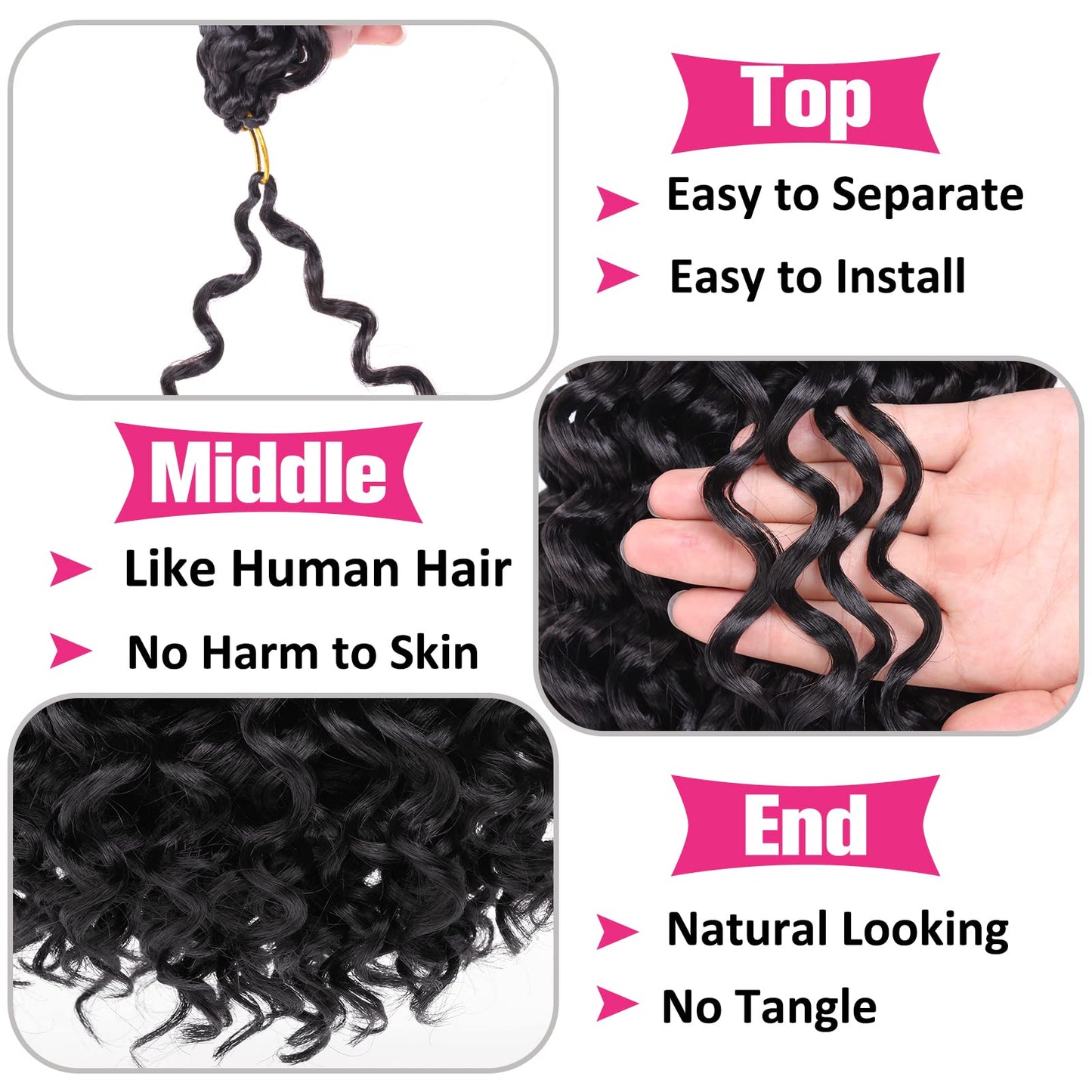 Unionbeauty 14 Inch GoGo Curl Crochet Hair 8 Packs Short Ocean Wave Water Wave for Women Beach Curl Braids Synthetic Curly Braiding Hair for Black Woman 27#