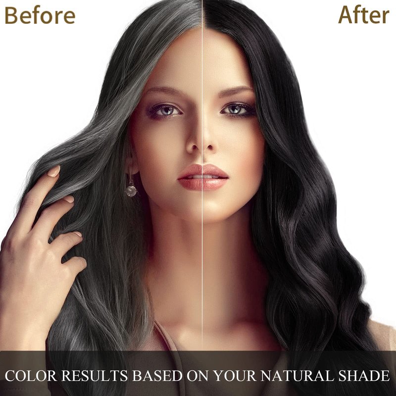 Ivnil Black Hair Dye Shampoo 3 in 1 Semi Permanent Hair Color Shampoo for Women & Men for Gray Hair Coverage, shampoo para pintar el cabello