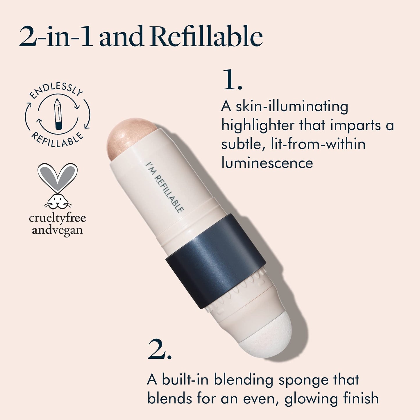 trestique Highlight Stick, Illuminator Makeup For Face, Highlighter Makeup Stick, Face Highlighter Bronzer - Refillable