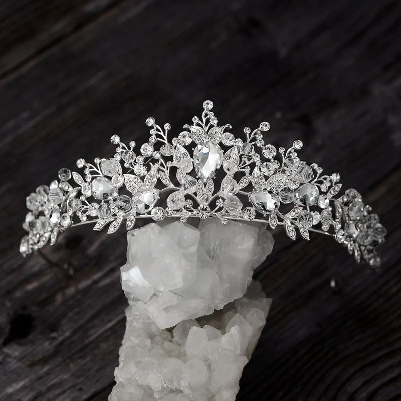 Jeweled Wedding Tiara - Metal Princess Crown for Brides | Perfect for Quinceanera, Pageant & Prom