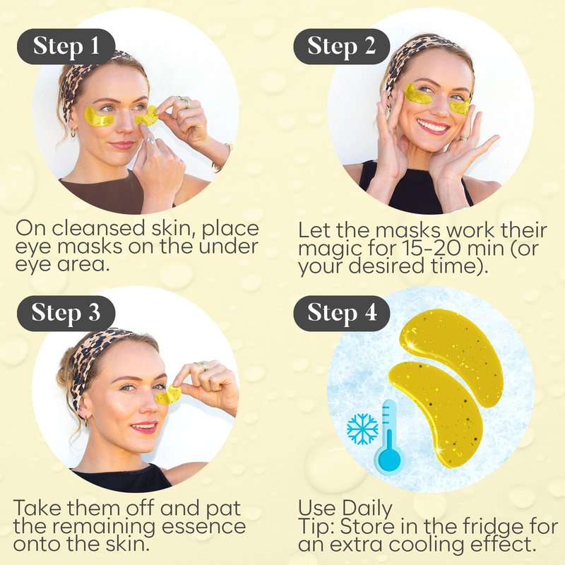 BLOOMORA Under Eye Patches for Puffy Eyes and Dark Circles, Day & Night Gel Eye Masks with Caffeine, Collagen & Vitamin C, Deeply Moisturizing, Bachelorette Party Favors, Bridesmaid Gifts (30 Pairs)