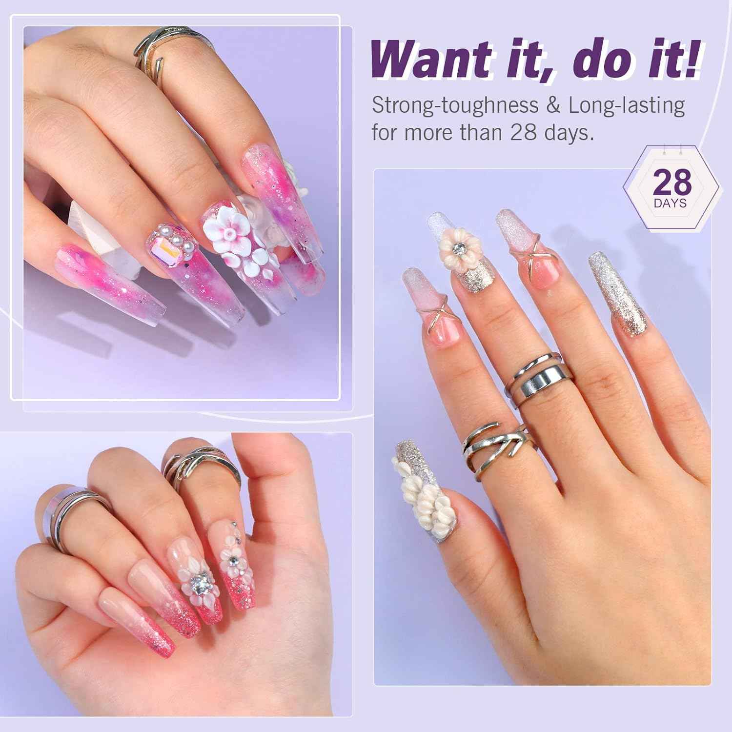 Acrylic Nail Kit Set - Complete Nail Art Supplies for DIY Manicure & Pedicure