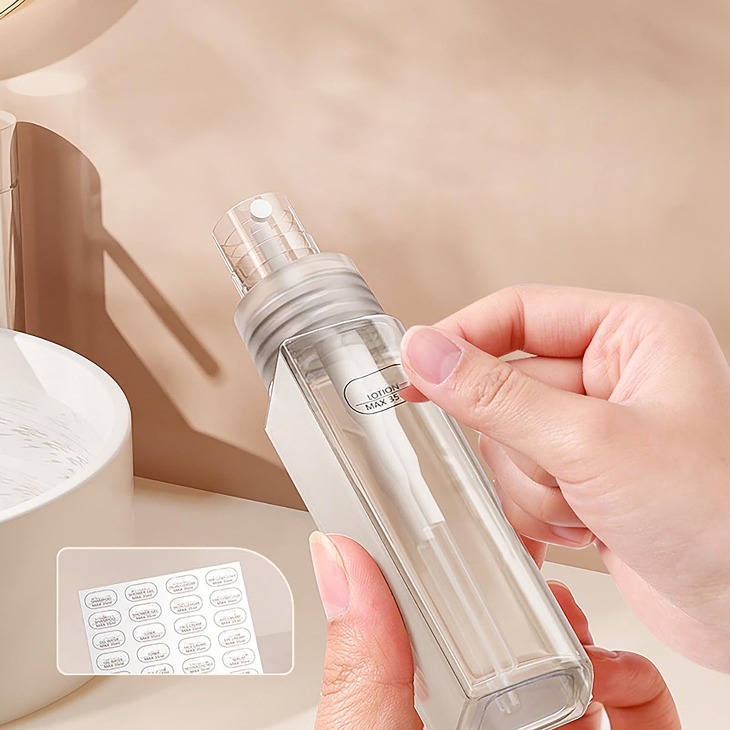 5-in-1 Camping Portable Dispenser Bottle Set, Travel Spray Bottle