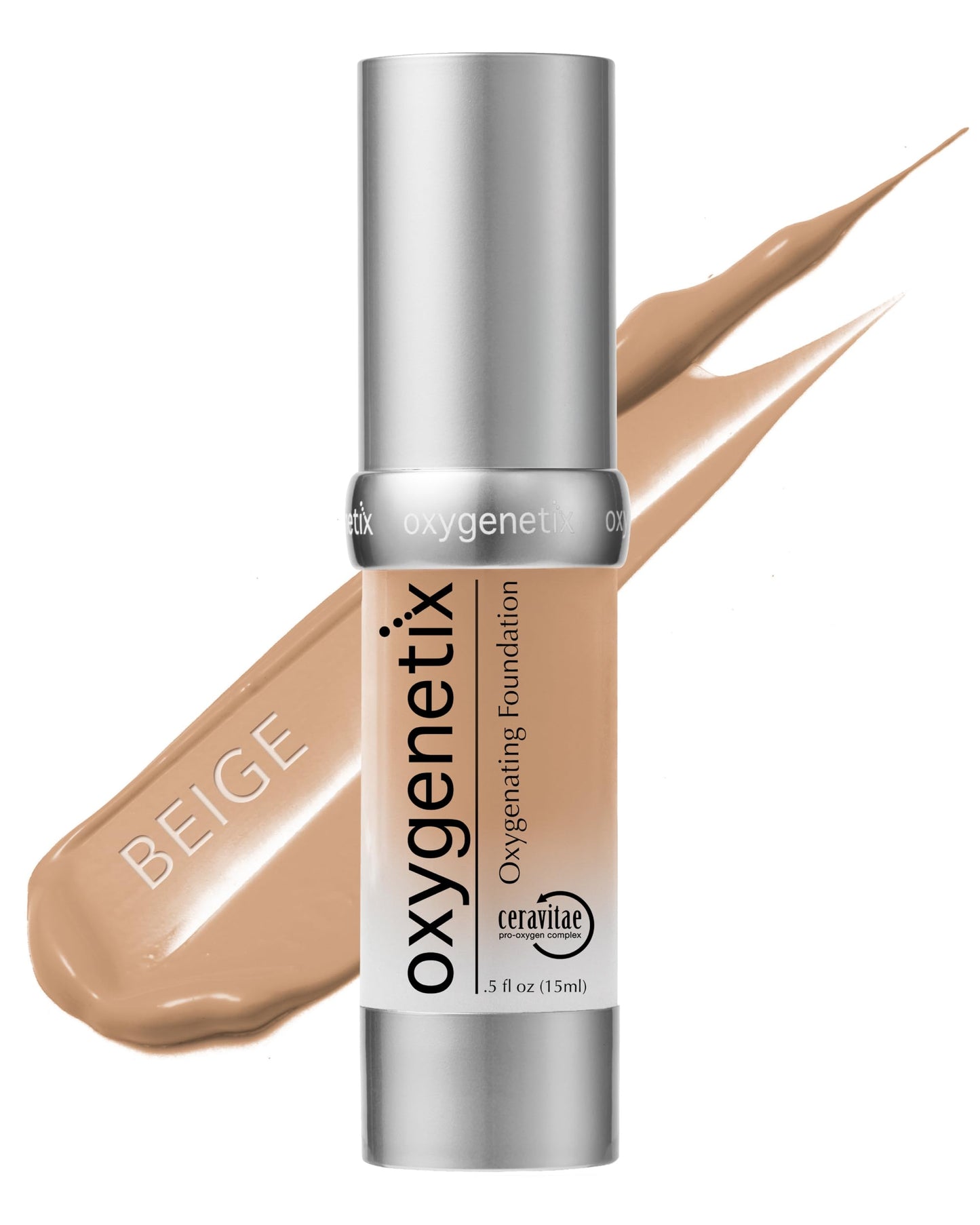 Oxygenetix Oxygenating Foundation – Beige | Breathable Makeup for Face | Buildable Coverage with Weightless Feel | Longwear Foundation for Women | Safe for Sensitive or Laser-Treated Skin