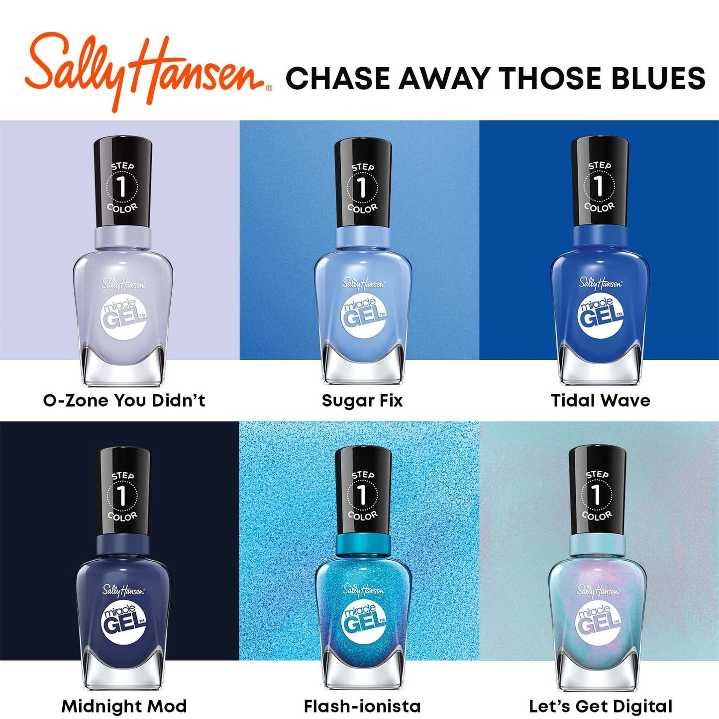 Sally Hansen Miracle Gel Nail Polish - Midnight Mod | Long-Lasting 0.5 Fl Oz (Pack of 3)