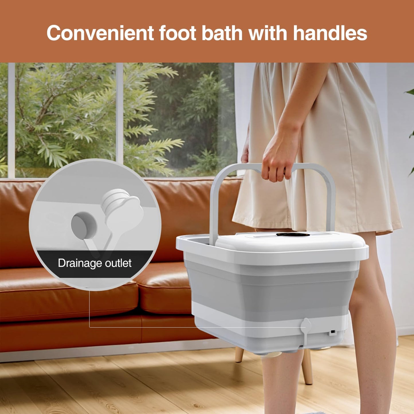 ZhanHao Pedicure Foot Spa, Foot Spa Bath Massager with Heat, Collapsible Bath Soak Tub, Portable for Any Casual Scene to Help You Relax