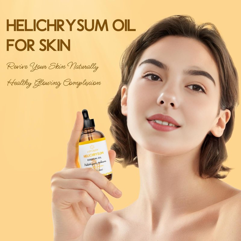 LOTUSJOY Helichrysum Essential Oil, 100% Pure Helichrysum Italicum Oil for Bruising Skin Roll On Diffuser Room Spray - 4 Oz