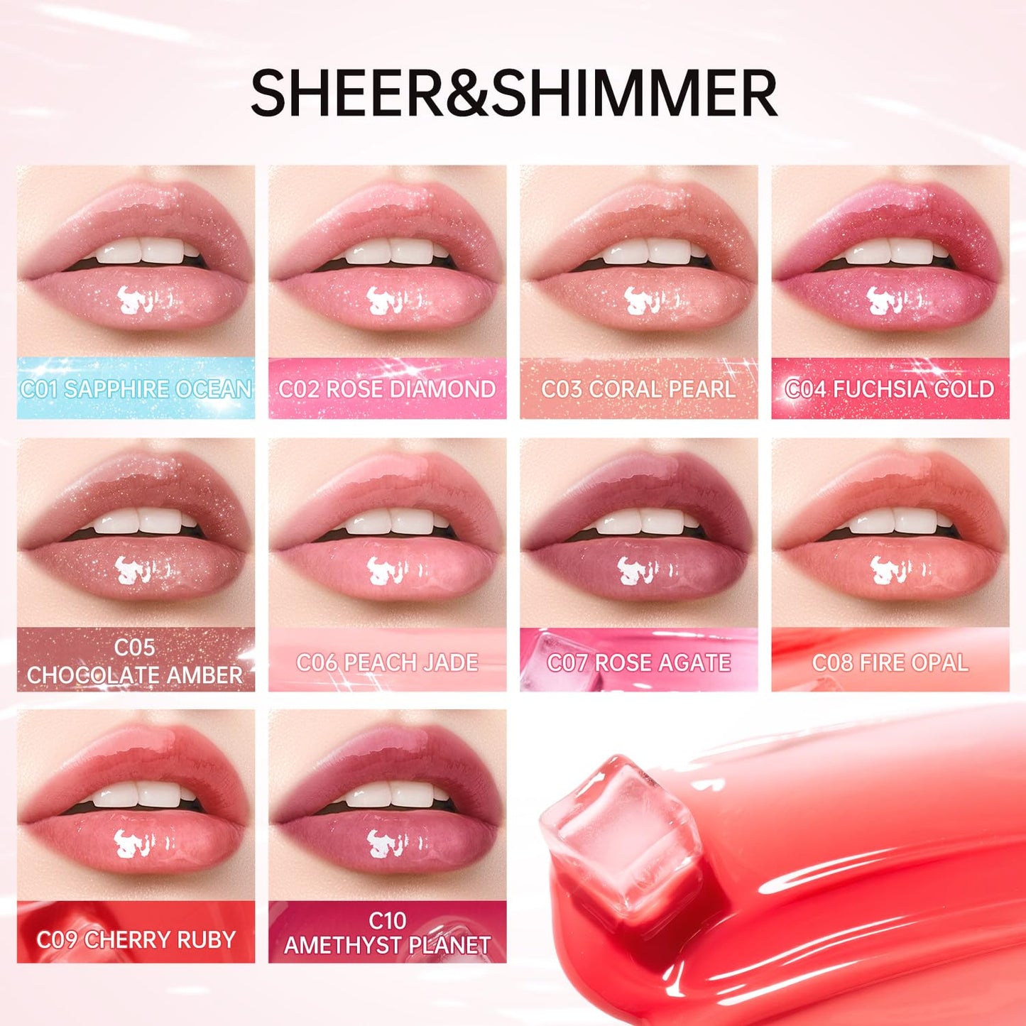 CATKIN Lip Plumper Gloss, Tinted Lip Serum with Hyaluronic Acid & Jojoba Oil, Non-sticky Volumizing Hydrating Formula for a High Shine Maximum 3D Look, Plump & Soft Lips 0.12 Fl Oz-C05 Chocolate Amber
