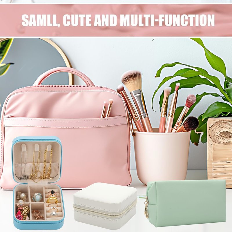 Ciulaiy Bridesmaid Proposal Gifts Letter Cosmetic makeup bag bulk for Wedding Party Favors Bachelorette party decorations Toiletry Organizer Bag Makeup Case Gift (8, White&Sage Green)