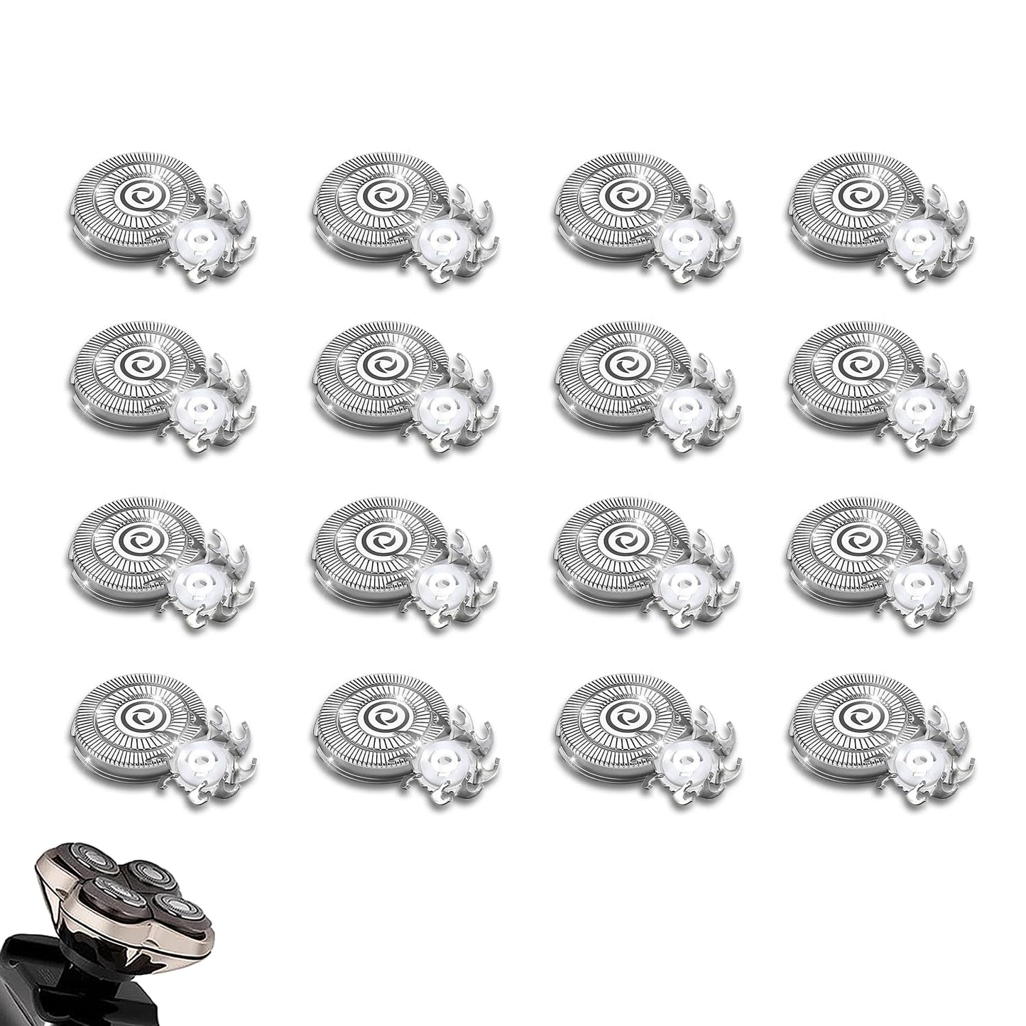 16 PACKS Head Shaver Replacement Heads Compatible with Skull Shaver Pitbull Gold PRO, Pitbull Silver PRO, Palm, Pitbull Platinum PRO, Electric Razor Replacement head for Superior Shaving
