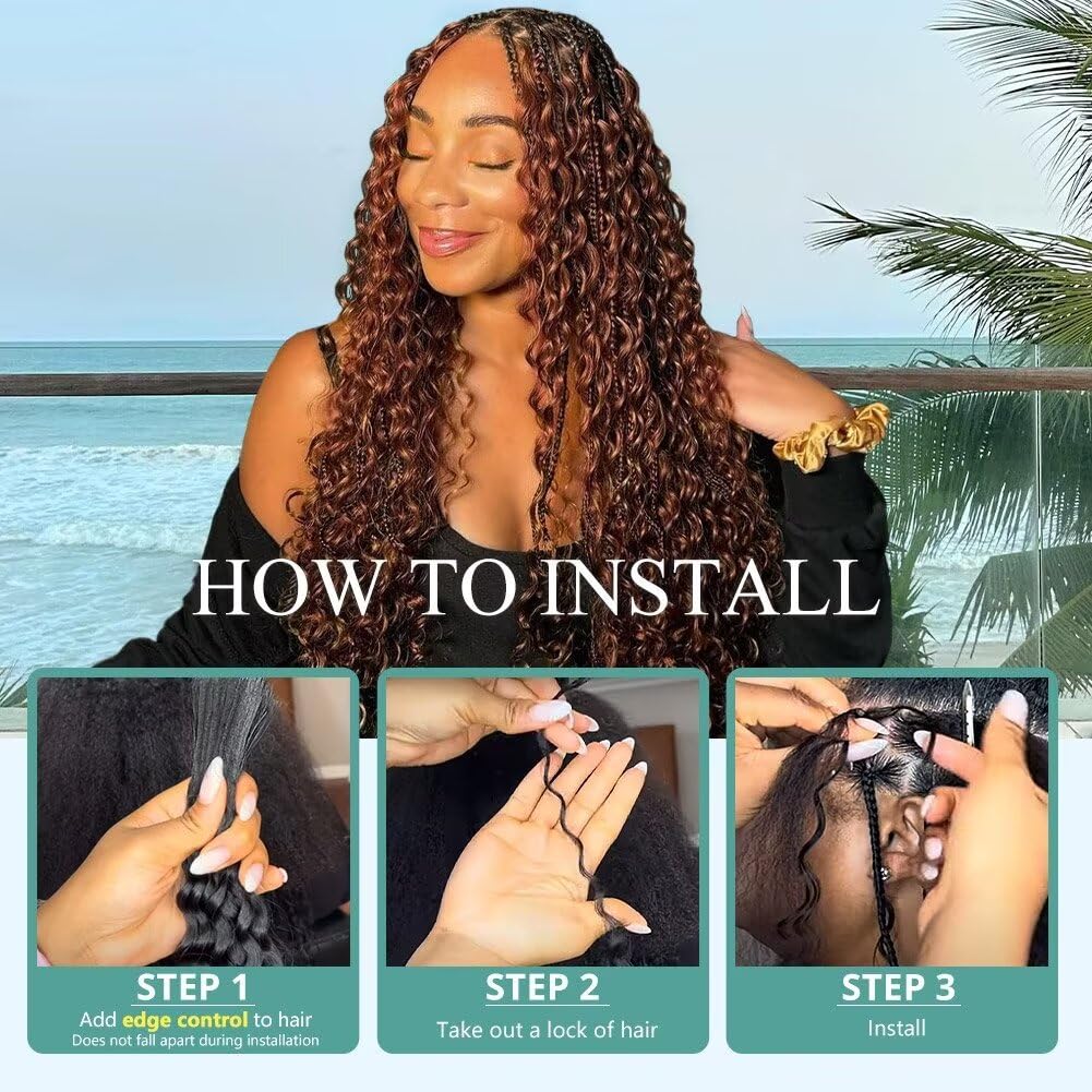 20 Inch 50g Human Braiding Hair 1 Bundles/Pack Deep Wave Bulk Human Braiding Hair for Boho Braids Wet and Wavy Brown Braiding Hair #30 Color No Weft Micro Braiding Hair Human Hair Extensions