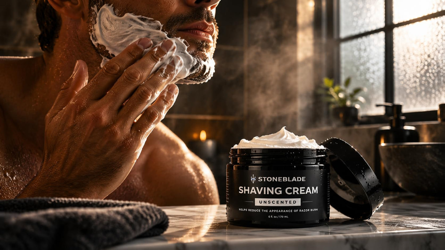 Shaving Cream for Men with Sensitive Skin, Camphor & Menthol Free, 6 oz