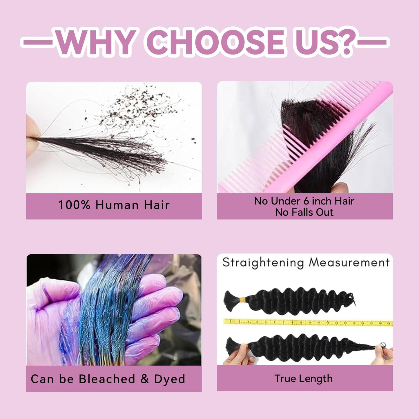 Human Braiding Hair for Boho Braids Human Boho Braiding Hair 1 Bundle 50g 30 Inch 12A Deep Wave Human Hair Bundles Boho Hair for Braiding No Weft Natural Color Bulk Boho Human Hair for Braiding