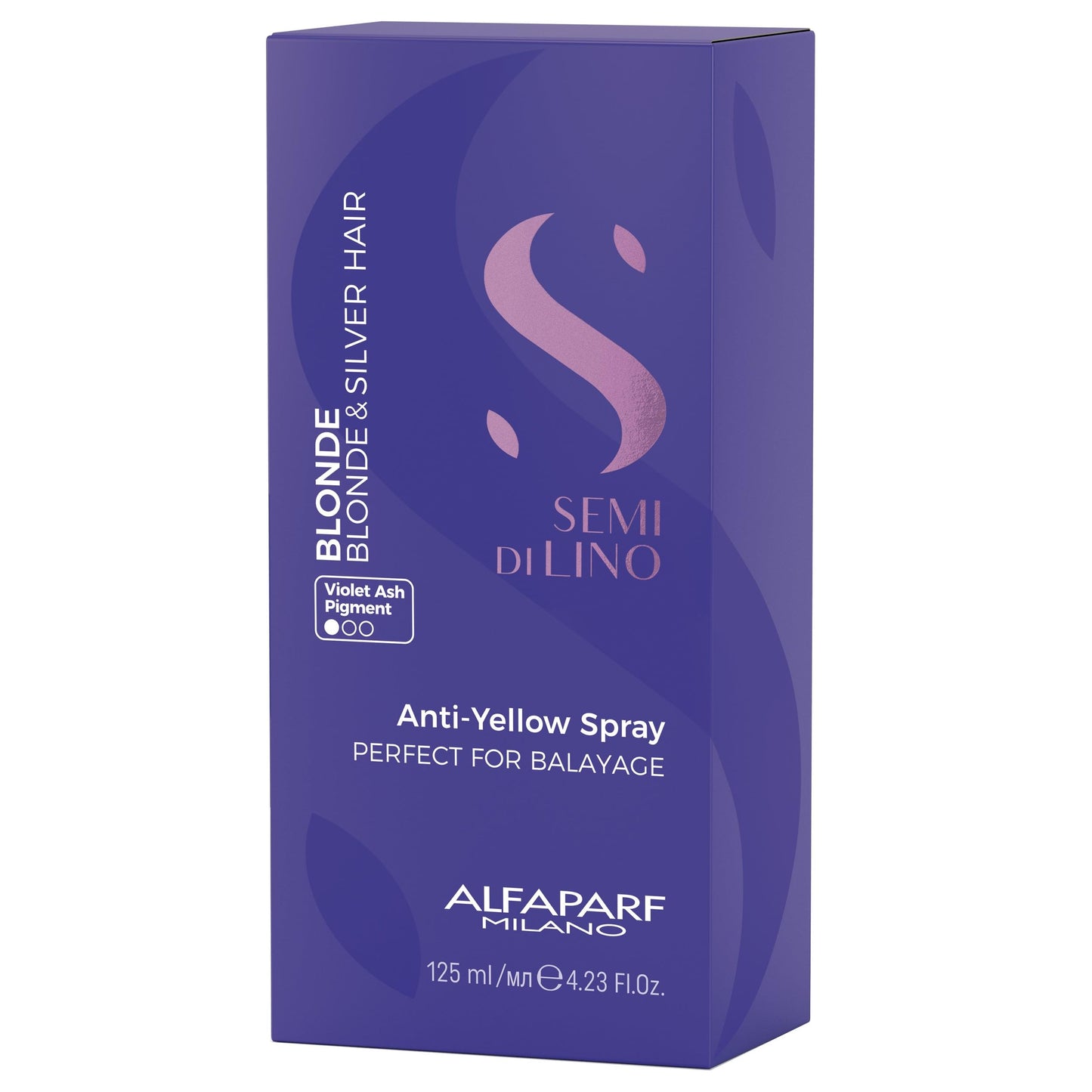 ALFAPARF MILANO Semi di Lino Blonde Anti-Yellow Spray for Blonde, Platinum and Silver Hair - Sulfate Free Lightening Spray - Removes Yellow, Brassy Tones - Detangles, Corrects Brassiness