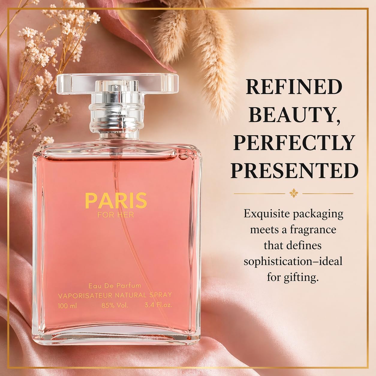 Sandora Fragrances Perfume for Women - Elegant Floral Eau De Parfum | Orange, Jasmine, Patchouli, Vanilla - 3.4 fl oz