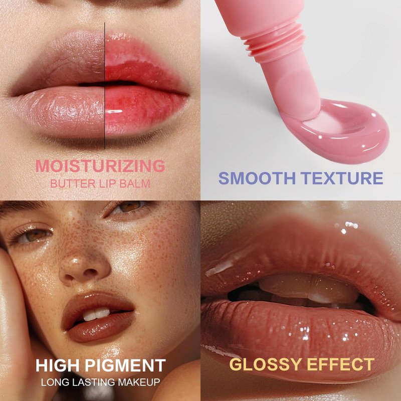 Tinted Lip Butter Balm - Vegan Lip Balm for Instant Moisture, Shine & Hydration - Sheer-Tinted, Soothing Skincare (Vanilla)