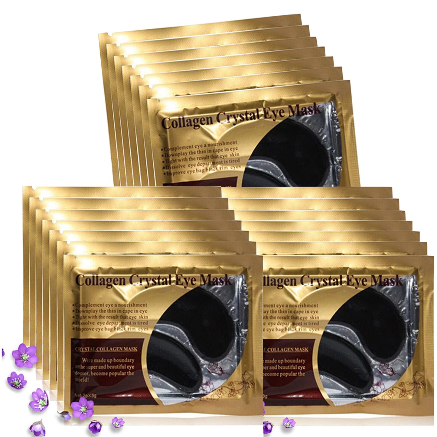 Under Eye Patches, 30 Pairs Gold Eye Mask, Eye Gel Pads With Collagen Treatment for Reducing Dark Circles, Lighten Wrinkles Anti-Aging Moisturizing, Fine Lines Eye Bags Puffiness for Women Men